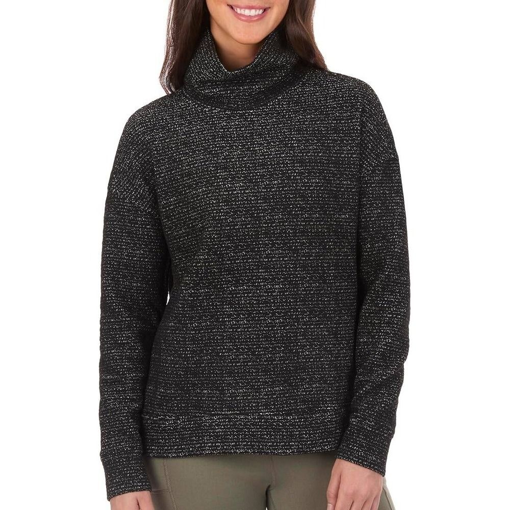 The American Outdoorsman Women's Metallic Black Turtleneck Sweater